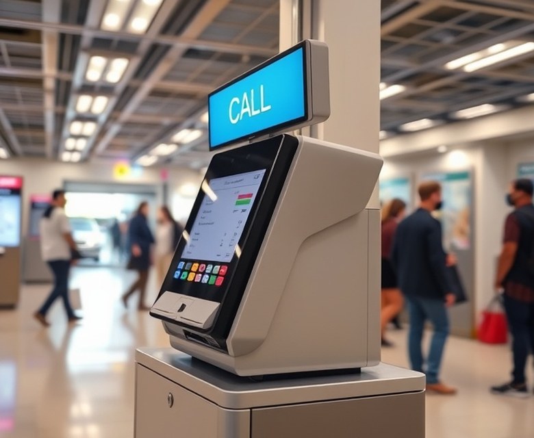 Orderly waiting area with a ticketing system