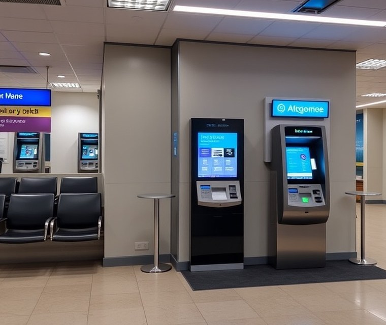 Orderly waiting area with a ticketing system