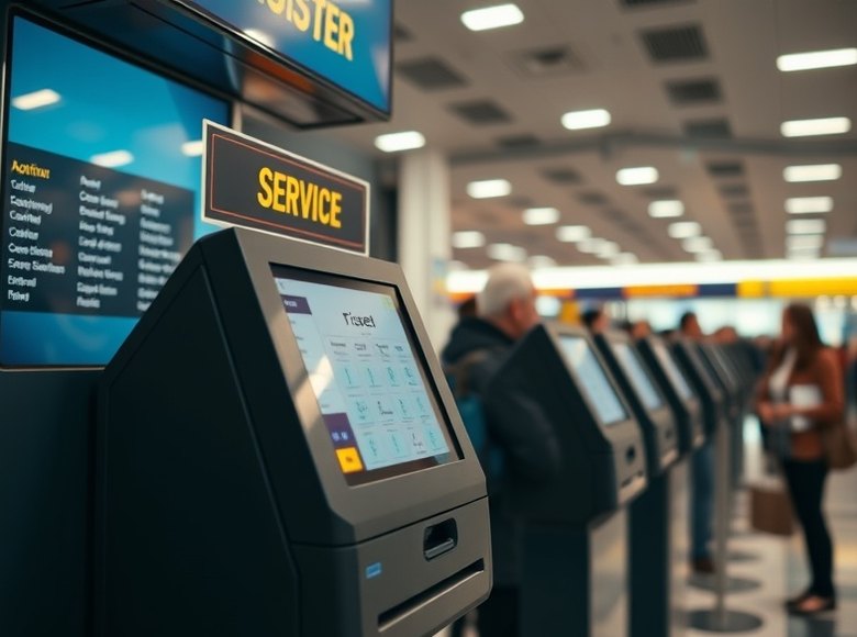 Ticket dispenser in the service hall